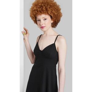 Women's Wild Fable Knit Skater Dress Black Small